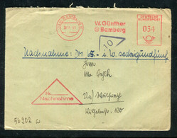 Bundesrepublik Deutschland / 1951 / Freistempel BAMBERG, W. Guenther" Auf Nachnahmebrief (1/745) - Affrancature Meccaniche Rosse (EMA)