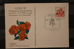 DDR 1990; FLORA '90 Erfurt, SST Rose - Rose