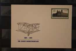 DDR 1991; Ganzsache Mit Zudruck: 100 Jahre Menschenflug, Flugzeug - Cartes Postales Privées - Neuves