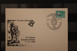 DDR 1989; Ganzsache 40 Jahre DDR, SST Bautzen, Handabgeschlagen - Cartes Postales Privées - Oblitérées