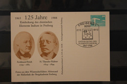 DDR 1988; Ganzsache 125 Jahre Entdeckung Des Elements Indium In Freiberg, SST Freiberg - Privatpostkarten - Gebraucht