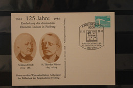 DDR 1988; Ganzsache 125 Jahre Entdeckung Des Elements Indium In Freiberg, SST Freiberg - Cartoline Private - Usati