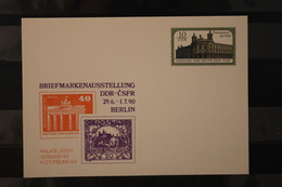 DDR 1990; Ganzsache Briefmarkenausstellung DDR-CSFR - Private Postcards - Mint