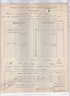 Une Facture    Ets  : Joseph Dubois & Fils  Filature De Laine Cardée  Roubaix   1937 - Droguerie & Parfumerie