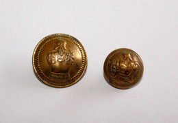 2 BOUTON UNIFORME OFFICIER DU GENIE MILITAIRE, ARMÉE - CUIRASSE XIXe - D:17,22mm      (2202.7) - Boutons