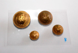 4 BOUTON UNIFORME OFFICIER DU GENIE MILITAIRE, ARMÉE CUIRASSE XIXe 13,15,21,25mm         (2202.8) - Boutons