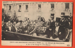 EAW-26 Lot De 2 Cartes Visite Des Souverains Anglais à Paris 1914 Georges V Et Poincaré Non Circ. - Familles Royales