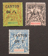 Canton 1903 Neufs* Yvert 23 24 25 - Unused Stamps