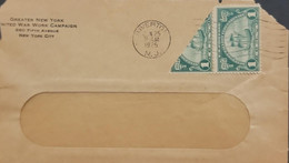 SP) 1924 UNITED STATES, HUGUENOT WALLOON TERCENTARY ISSUE, COMMERCIAL COVER, BISECTED PAR, TRANSPORTATION, XF - Andere & Zonder Classificatie