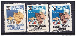 LOTE 2228   ///  (C500) GUERRA CIVIL -   COSELL DE SANIDAD DE GUERRA GUILLAMON Nº 2136, 2137 Y 2139 *MH - Emisiones Nacionalistas