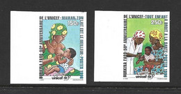 Burkina Faso 1996 UNICEF 150 Fr. & 250 Fr. Singles Imperforate / Non Dentele MNH - Burkina Faso (1984-...)