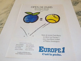 ANCIENNE PUBLICITE EUROPE 1 ET OPEN DE PARIS 1990 - Sonstige & Ohne Zuordnung