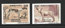 Burkina Faso 1989 Local Dogs 35 & 50 Fr. Singles Imperforate / Non Dentele MNH - Burkina Faso (1984-...)