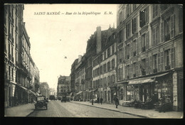 94 Val De Marne Saint Mandé Rue De La République EM Automobile Animée Café Tabac - Saint Mande