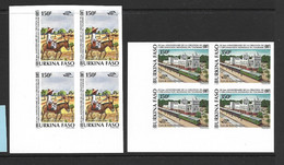 Burkina Faso 1995 World Tourism Organisation Part Set Of 2 Imperforate / Non Dentele MNH Blocks Of 4 - Burkina Faso (1984-...)