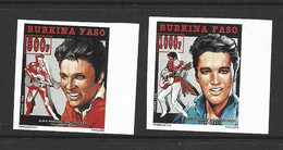 Burkina Faso 1995 Elvis Presley 500 & 1000 Fr. Singles Imperforate / Non Dentele MNH - Burkina Faso (1984-...)