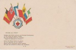 MILITARIA. "Prière Du Front" Par J.P. /  5 Drapeaux Des Alliés +"Espoir Et Salut De La France " - Patriotiques
