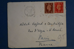 AM11 GREAT BRITAIN  BELLE LETTRE   1937   ++++ BRIXTON  POUR PARIS  FRANCE ++++AFFRANCH. INTERESSANT - Cartas & Documentos