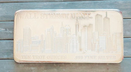 USA 2002 - 10 Troy Ounce - .999 Silver Bullion - Twin Towers NY - Wall Street Mint - Collections