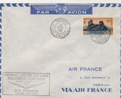 LETTRE. NOUVELLE CALEDONIE. 8 DEC 1948. 1° LIAISON AERIENNE NOUMEA-SIGON PAR SYDNEY. AIR-FRANCE - Lettres & Documents