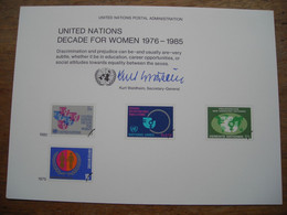 Pseudo Entier Postal 1980 United Nations Decade For Women Décennie Des ONU Pour La Femme - Brieven En Documenten