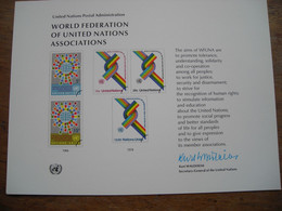 Pseudo Entier Postal 1976 World Federation Of UN Associations Fédération Mondiale Des Associations Des Nations Unies - Lettres & Documents