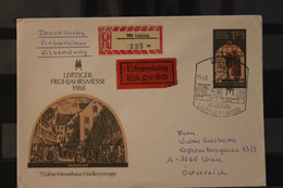 DDR 1988, Ganzsache U 8; Leipziger Frühjahrsmesse; Eilboten, Einschreiben Nach Wien, SST - Covers - Used