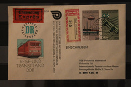 DDR 1985, Ganzsache U 3; Eisenbahnwesen, Mit Zudruck PHILATELIA '85 Köln, Einschreiben, Eilboten - Sobres - Usados