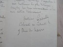 GABRIELLI Colonel X 2 LAS Autographes Signées à Mollivier à Propos Guerre 1870 - Altri & Non Classificati