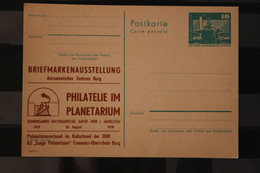 DDR 1979, Ganzsache Mit Zudruck: Philatelie Im Planetarium Burg - Private Postcards - Mint