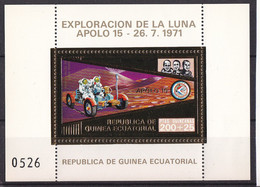 SPACE - Apollo 15 - E-GUINEA - S/S Gold MNH - Colecciones