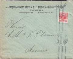 Denmark JØRGEN JENSENS Eftf. & N. F. MUNCKS Jærnforretninger TMS. Cds. KJØBENHAVN Cover Brief ASSENS (Arr.) - Briefe U. Dokumente