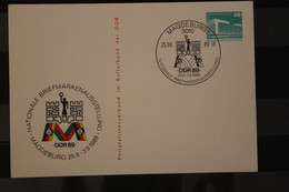 DDR 1989, Ganzsache Mit Zudruck: Briefmarkenausstellung "DDR 89" Magdeburg - Privé Postkaarten - Gebruikt