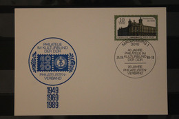 DDR 1989, Ganzsache Mit Zudruck: Philatelistenverband, Magdeburg - Cartoline Private - Usati