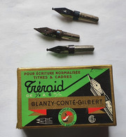 Ancienne Boite En Carton De Plumes Tréraid N° 1802-1mm - Blanzy Conté Gilbert - Avec 3 Plumes Tréraid - Pens