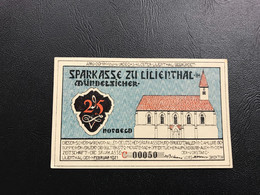 Notgeld - Billet Necéssité Allemagne - 25 Pfennig - Lilienthal « Eglise » - 1921 - Ohne Zuordnung