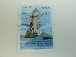 Débarquement à L'Ile Maurice (1715) Navire Le Chasseur - 0.76 € - Multicolore - Oblitéré - Année 2014 - - Used Stamps