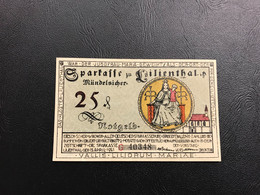 Notgeld - Billet Necéssité Allemagne - 25 Pfennig - Lilienthal « Armoiries De La Ville » 1921 - Unclassified