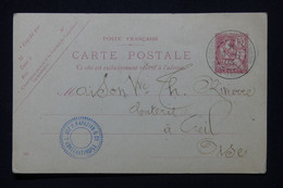 LEVANT FRANÇAIS  - Entier Postal De Constantinople Pour Creil En 1903  - L 113549 - Storia Postale
