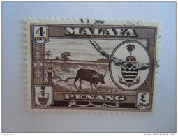 Maleisië Malaya Malaysia Penang 1960  Armoiries Rizière Rijstveld Buffle Buffel Yv 51 O - Penang