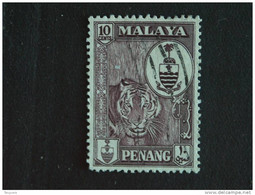 Maleisië Malaya Malaysia Penang 1960 Armoiries Tigre Tijger Tigre Yv 54 O - Penang