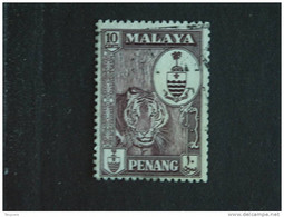 Maleisië Malaya Malaysia Penang 1960 Armoiries Tigre Tijger Tigre Yv 54 O - Penang