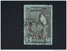 Maleisië Malaya Malaysia Penang 1957 Elisabeth II Tijger Tigre Tiger  Yv 43 O - Penang