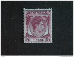 Maleisië Malaya Malaysia Penang 1949-52 George VI Yv 9 O - Penang