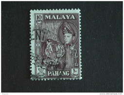 Maleisië Malaya Malaysia Pahang 1957-61 Sultan Abou Bakar Tigre Tijger Tiger  Yv 67a O - Pahang