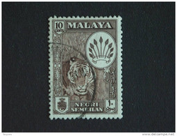 Maleisië Malaya Malaysia Negri Sembilan 1957 Tigre Tijger Yv 66 O - Negri Sembilan