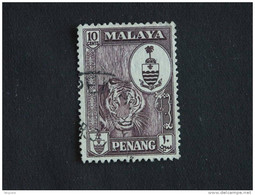 Maleisië Malaya Malaysia Penang 1960 Armoiries Tigre Tijger Tiger Wapenschild Yv 54 O - Penang