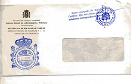 Lettre Franchise Agence Douane Tenerife - Marcofilie - EMA (Print Machine)