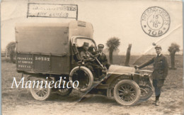 1915 TRESOR ET POSTES. Camion " Priorité Au Service Postal Aux Armée". Carte-photo Rare Vendue En L'état. 2 Scans - Other