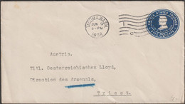 USA 1903. Entier Postal 5 C Lincoln (U393) Pour Trieste - 1901-20